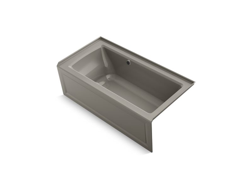 Archer® 60" x 30" alcove BubbleMassage™ Air Bath with integral apron, right-hand drain and Bask™ heated surface, Cashmere