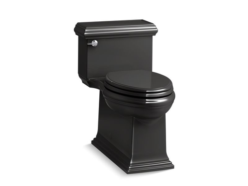 Memoirs® Classic Comfort Height® skirted one-piece compact elongated 1.28 gpf toilet with AquaPiston® flush technology and left-hand trip lever, Black Black
