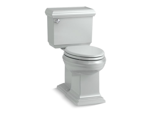 Memoirs® Classic Comfort Height® two-piece elongated 1.28 gpf toilet with AquaPiston® flushing technology, left-hand trip lever and concealed trapway, seat not included, Ice™ Grey