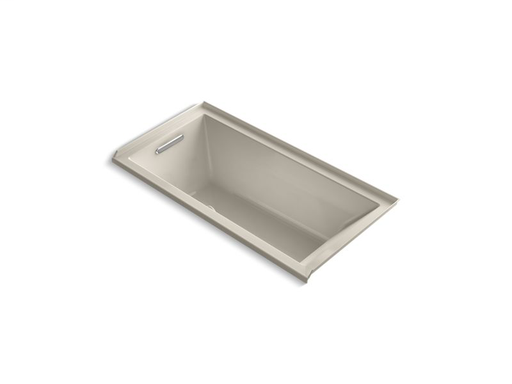 Underscore® Rectangle 60" x 30" alcove bath with Bask® heated surface, integral flange and left-hand drain, Sandbar