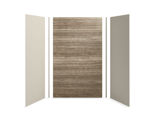 Choreograph® 60" x 36" x 96" shower wall kit, VeinCut Sandbar with Sandbar accents