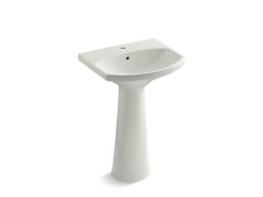 Cimarron® pedestal bathroom sink with single faucet hole, Dune