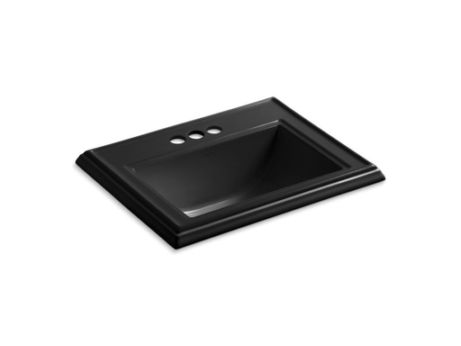 Memoirs® Classic drop-in bathroom sink with 4" centerset faucet holes, Black Black