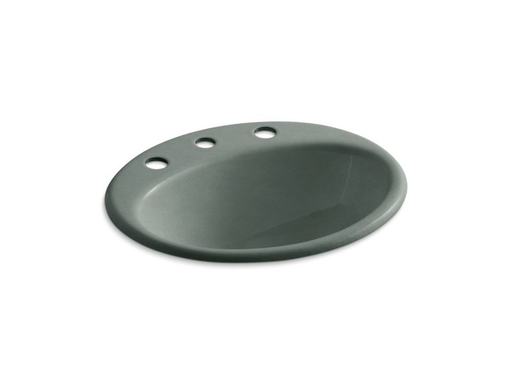 Farmington® drop-in bathroom sink with 8" widespread faucet holes, Basalt