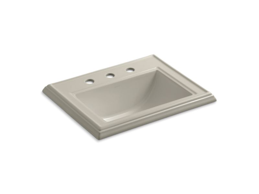 Memoirs® Classic drop-in bathroom sink with 8" widespread faucet holes, Sandbar