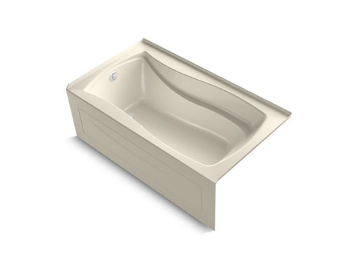 Mariposa® 66" x 36" alcove BubbleMassage™ Air Bath with integral apron and left-hand drain, Almond