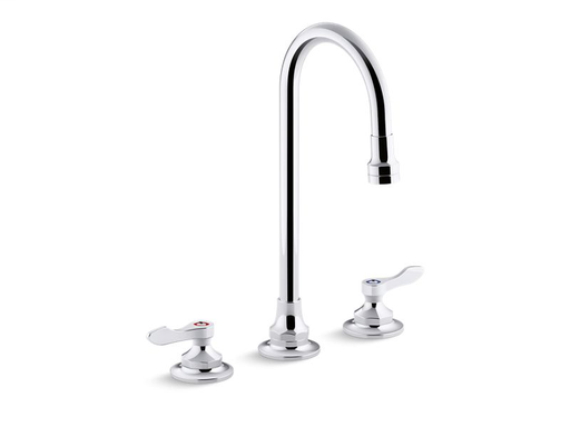 Triton® Bowe® 0.5 gpm widespread bathroom sink faucet with laminar flow, gooseneck spout and lever handles, drain not included, Polished Chrome