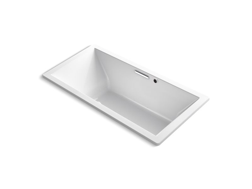 Underscore® Rectangle BubbleMassage™ Air Bath 72" x 36" drop-in bath with Bask® heated surface and center drain, White