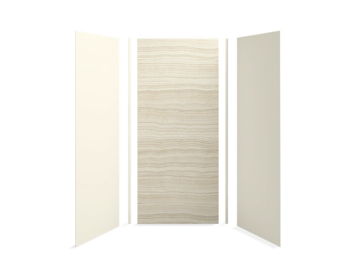 Choreograph® 42" x 36" x 96" shower wall kit, Veincut Biscuit with Biscuit accents