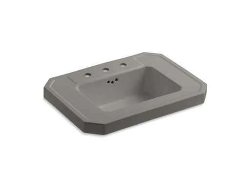 Kathryn® bathroom sink basin with 8" widespread faucet holes, Cashmere