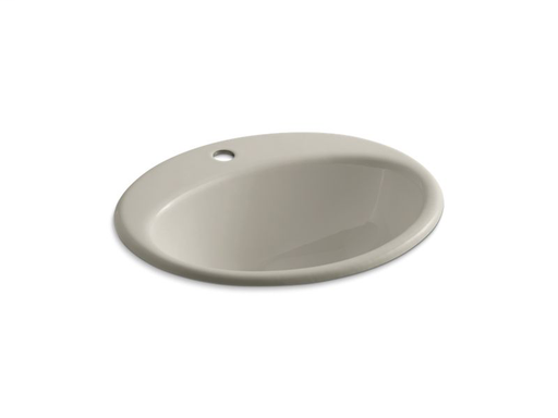 Farmington® drop-in bathroom sink with single faucet hole, Sandbar