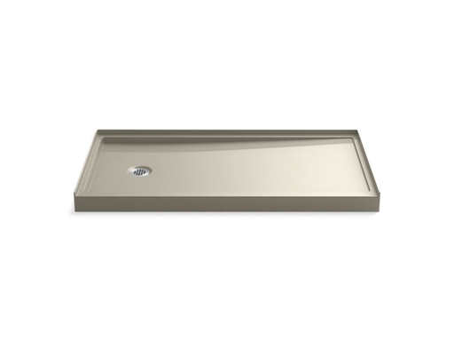 Rely® 60" x 32" single-threshold shower base with left-hand drain, Sandbar