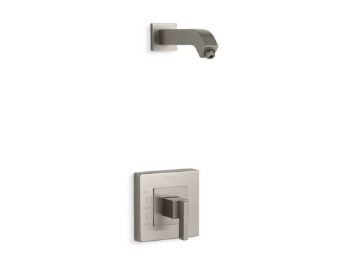 Loure® Rite-Temp® shower valve trim with lever handle, less showerhead, Vibrant Brushed Nickel