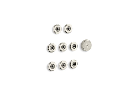 Flexjet® whirlpool trim kit with eight jets, Vibrant Polished Nickel