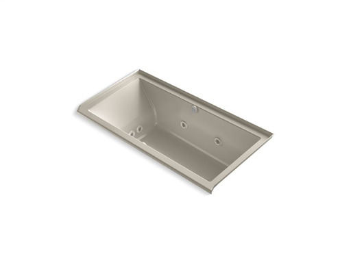 Underscore® Rectangle 60" x 30" alcove whirlpool + BubbleMassage™ Air Bath with integral flange and right-hand drain, Sandbar