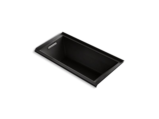 Underscore® Rectangle 60" x 30" alcove bath with integral flange and left-hand drain, Black Black
