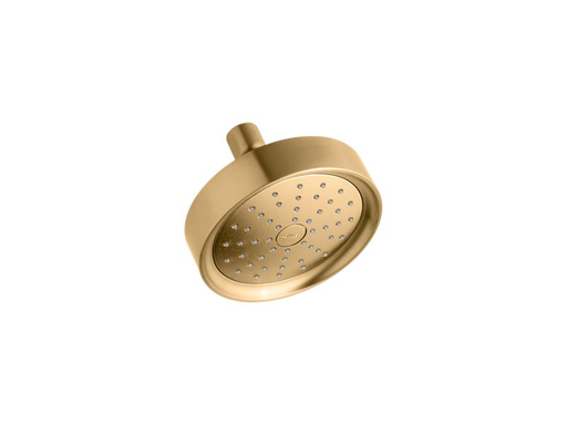 Purist® 2.0 gpm single-function showerhead with Katalyst® air-induction technology, Vibrant Moderne Brushed Gold