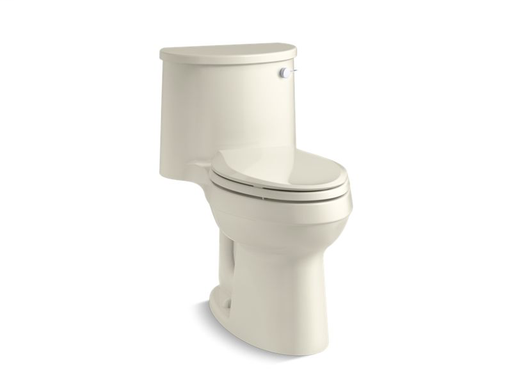 Adair® Comfort Height® one-piece elongated 1.28 gpf toilet with AquaPiston® flushing technology and right-hand trip lever, Biscuit