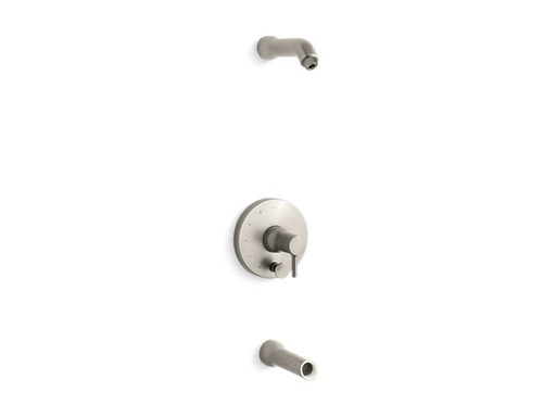 Toobi® Rite-Temp® bath and shower trim set with push-button diverter, less showerhead, Vibrant Brushed Nickel