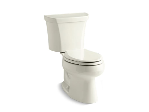 Wellworth® two-piece elongated dual-flush toilet with right-hand trip lever, seat not included, Biscuit