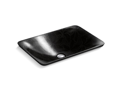 Sartorial™ Paisley in Black Black™ on Carillon® Rectangle Wading Pool® bathroom sink, Black Black