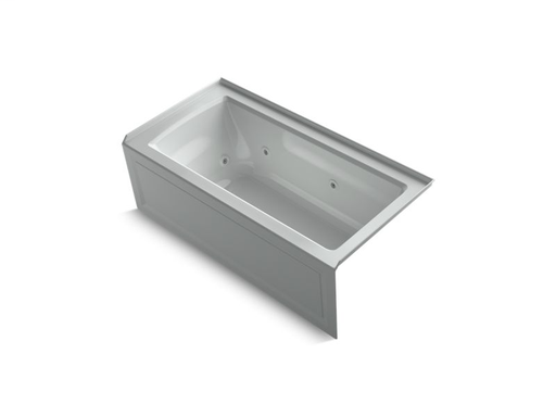 Archer® 60" x 30" alcove whirlpool with integral flange and right-hand drain, Ice™ Grey