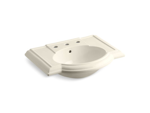 Devonshire® bathroom sink with 8" widespread faucet holes, Almond