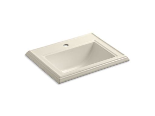 Memoirs® Classic drop-in bathroom sink with single faucet hole, Almond