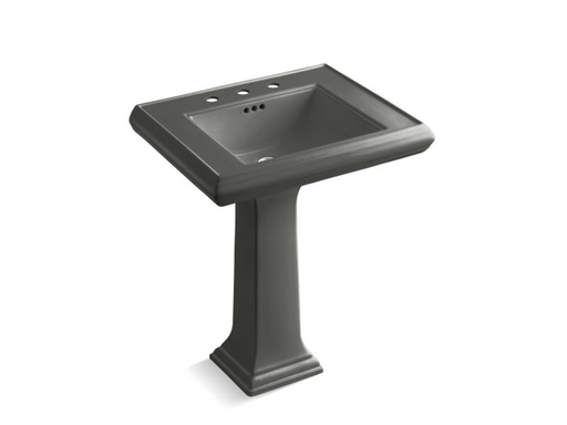 Memoirs® Classic 27" pedestal bathroom sink with 8" widespread faucet holes, Thunder Grey