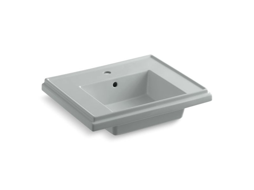 Tresham®24" pedestal bathroom sink basin with single faucet hole, Ice™ Grey