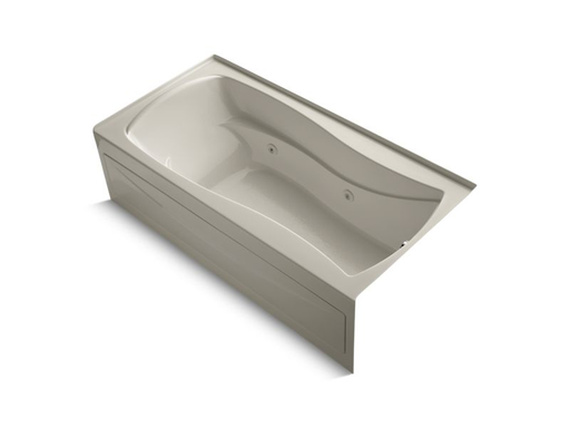 Mariposa® 72" x 36" alcove whirlpool with integral apron, integral flange, right-hand drain and heater, Sandbar
