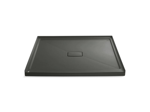 Archer® 60" x 60" single threshold center drain shower base with removable cover, Thunder Grey
