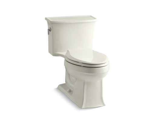 Archer® one-piece elongated 1.28 gpf toilet with AquaPiston® flush technology and left-hand trip lever, Biscuit