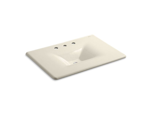 Iron/Impressions® 31" vanity-top bathroom sink with 8" widespread faucet holes, Almond