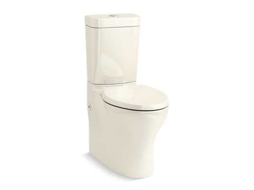 Persuade® Circ Comfort Height® two-piece elongated dual-flush toilet with top-mount actuator and skirted trapway, seat not included, Biscuit