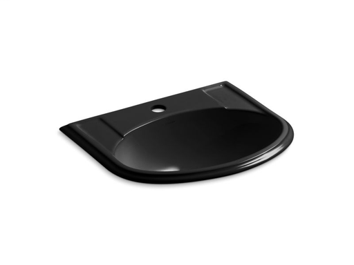 Devonshire® drop-in bathroom sink with single faucet hole, Black Black