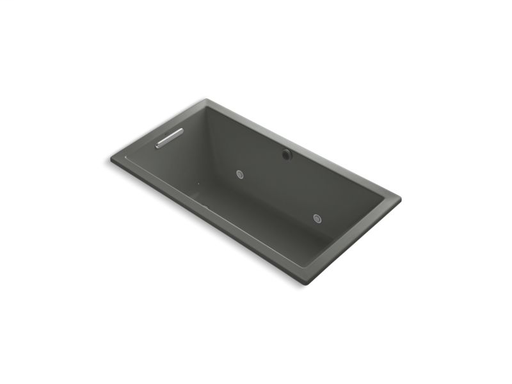 Underscore® Rectangle 60" x 32" drop-in BubbleMassage™ Air Bath with chromatherapy, Thunder Grey