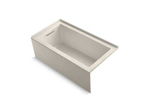 Underscore® 60" x 32" alcove bath with integral apron, integral flange and left-hand drain, Sandbar