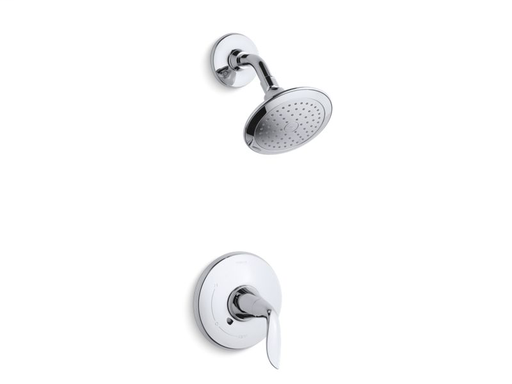 Refinia® Rite-Temp® shower valve trim with lever handle and 2.5 gpm showerhead, Polished Chrome