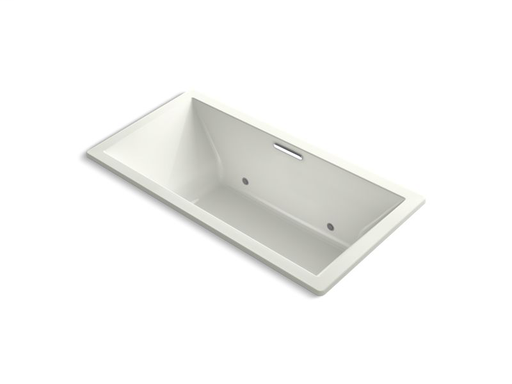 Underscore® Rectangle 72" x 36" drop-in VibrAcoustic® bath with Bask® heated surface and chromatherapy and center drain, Dune