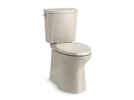 Irvine™ Comfort Height® two-piece elongated 1.28 gpf toilet with skirted trapway, Revolution 360® swirl flushing technology and left-hand trip lever, seat not included, Sandbar