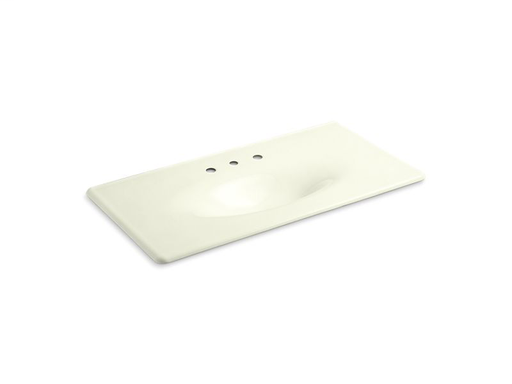 Iron/Impressions® 43" vanity-top bathroom sink with 8" widespread faucet holes, Cane Sugar