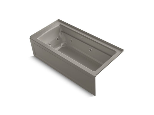 Archer® 66" x 32" integral apron whirlpool + BubbleMassage™ Air Bath with right-hand drain, Cashmere