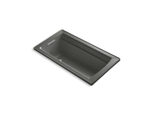 Archer® 60" x 32" drop-in bath with Bask® heated surface and reversible drain, Thunder Grey