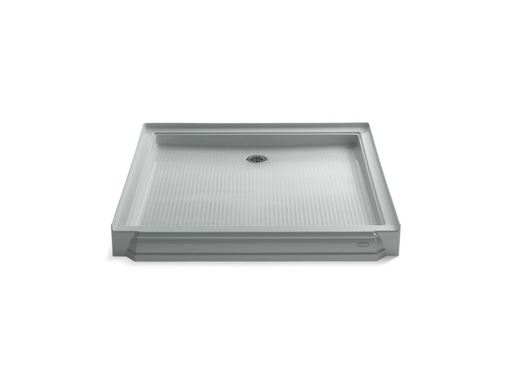Memoirs® 48" x 48" single threshold rear center drain shower base, Ice™ Grey
