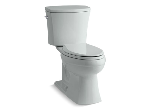 Kelston® Comfort Height® two-piece elongated 1.28 gpf toilet with AquaPiston® flushing technology and left-hand trip lever, seat not included, Ice™ Grey