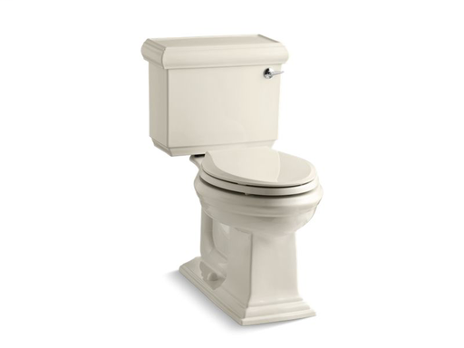 Memoirs® Classic Comfort Height® two-piece elongated 1.28 gpf toilet with AquaPiston® flushing technology and right-hand trip lever, seat not included, Almond