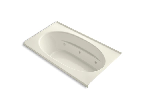 Windward® 72" x 42" alcove whirlpool with integral flange and right-hand drain, Biscuit