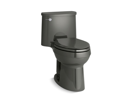 Adair® Comfort Height® one-piece elongated 1.28 gpf toilet with AquaPiston® flushing technology and left-hand trip lever, Thunder Grey