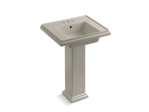 Tresham® 24" pedestal bathroom sink with 4" centerset faucet holes, Sandbar